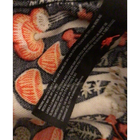 REL FUM WOW EXCLUSIVELY BY ANTHROPOLOGIE PAJAMA SET WITH MUSHROOM PRINT L # COZY - Picture 8 of 10